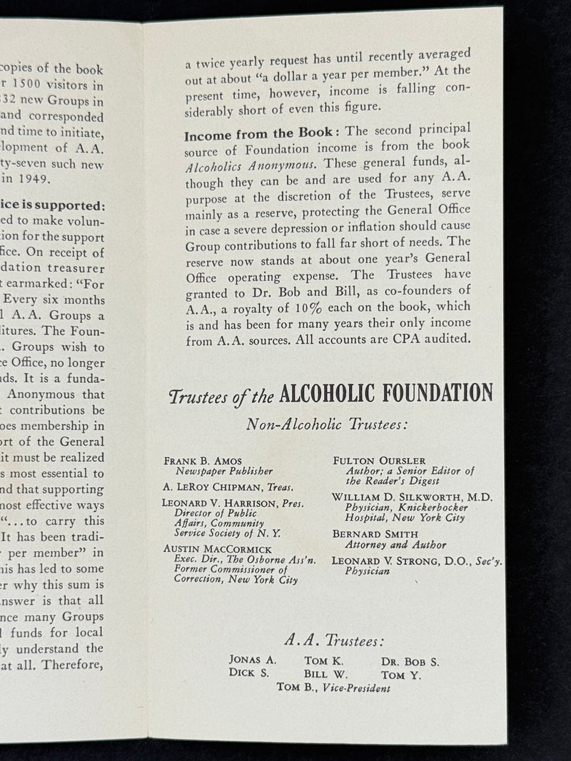 The Alcoholic Foundation — circa 1950 | Early A.A. Service Pamphlet