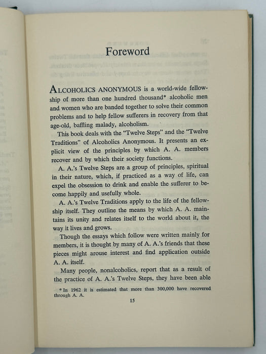 Alcoholics Anonymous Twelve Steps And Twelve Traditions - 5th Printing from 1962