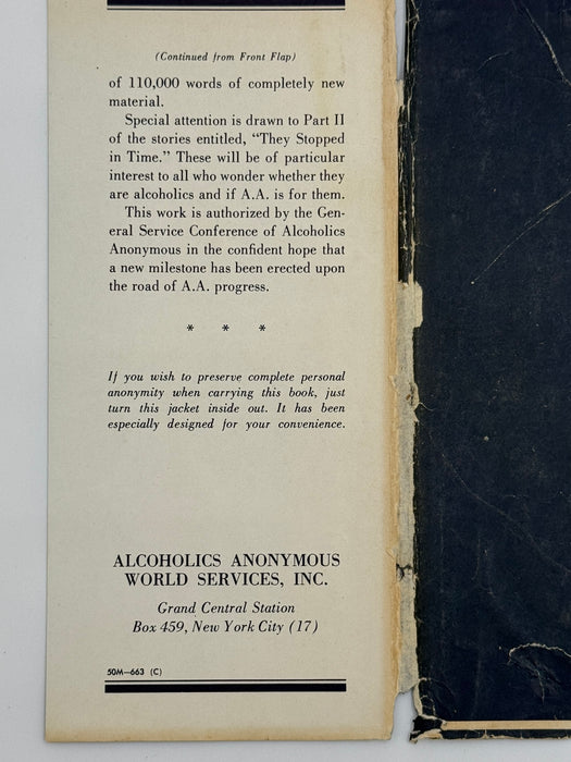 Alcoholics Anonymous Second Edition 6th Printing from 1963 - ODJ