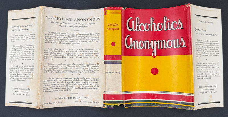 Alcoholics Anonymous First Edition, Fourteenth Printing (July 1951) With Original Dust Jacket