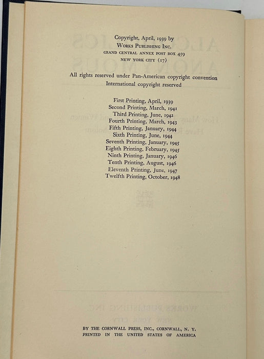 Alcoholics Anonymous — First Edition, Twelfth Printing (October 1948) with Original Dust Jacket