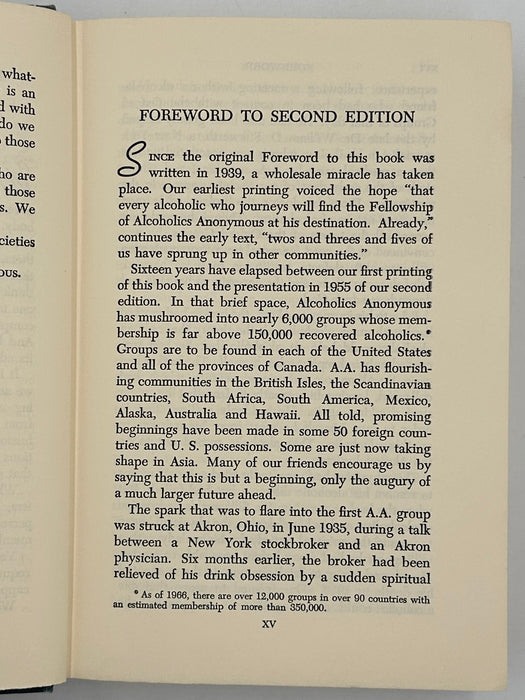 Alcoholics Anonymous Second Edition 8th Printing from 1966 - RDJ