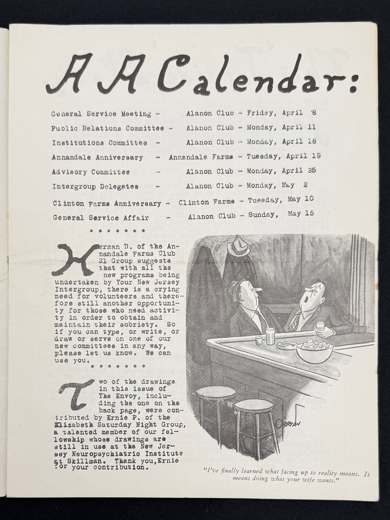 The Envoy Vol. I No. 5 — April 1966 — Newark, New Jersey A.A. Newsletter