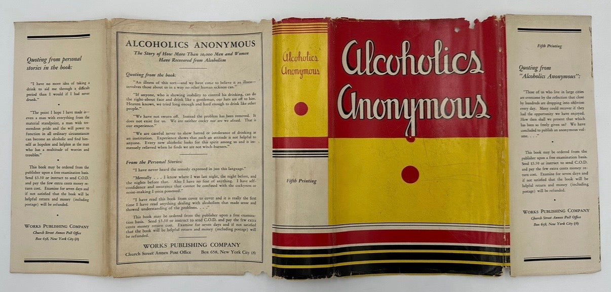 Alcoholics Anonymous — First Edition, Fifth Printing (January 1944) - “Baby Blue” Cover With Original Dust Jacket