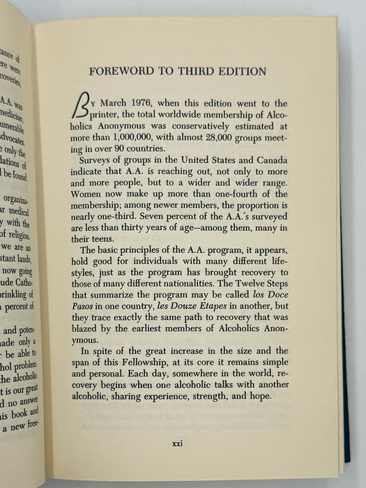 1976 Alcoholics Anonymous Big Book – Third Edition, First Printing – (ODJ) Recovery Collectibles