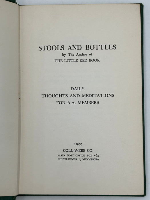 STOOLS AND BOTTLES - First Edition 1st Printing from 1955 West Coast Collection