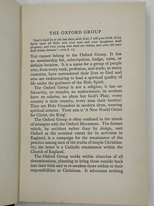 What is The Oxford Group? - Fourth Printing from 1935 West Coast Collection