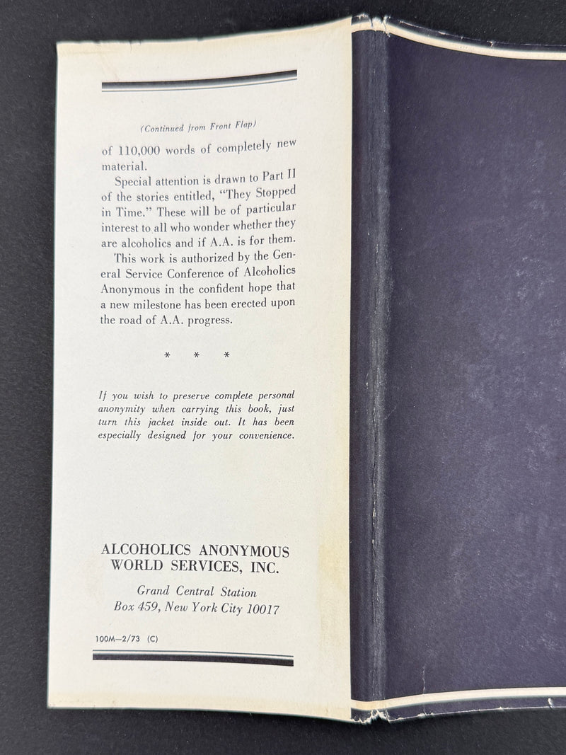 Alcoholics Anonymous — Second Edition, Fifteenth Printing (1973) — Original Dust Jacket