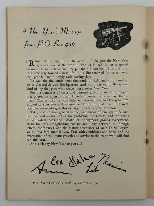 AA Grapevine from January 1954