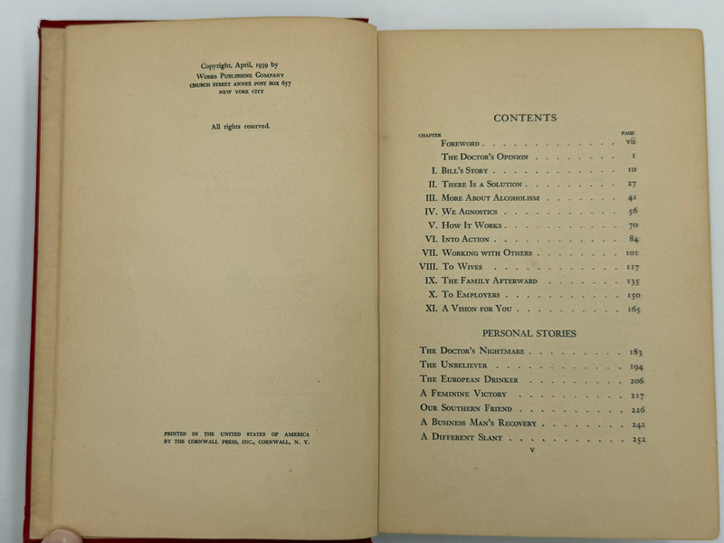 Alcoholics Anonymous — First Edition, First Printing — 1939