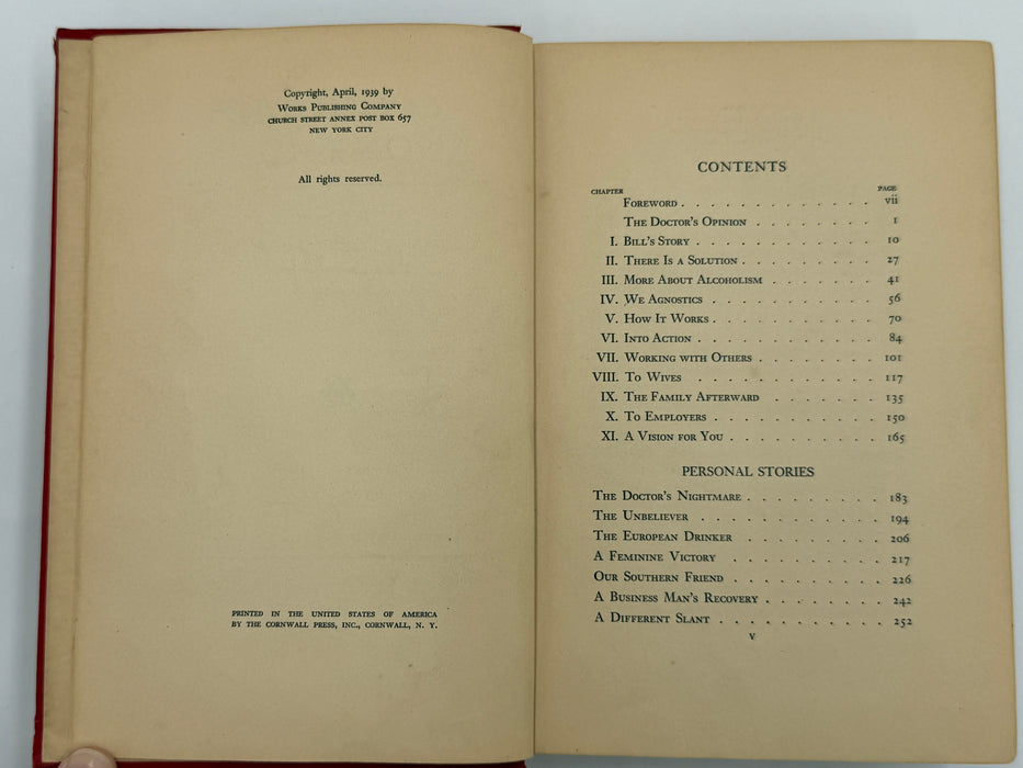 Alcoholics Anonymous — First Edition, First Printing (1939) | Reproduction Dust Jacket
