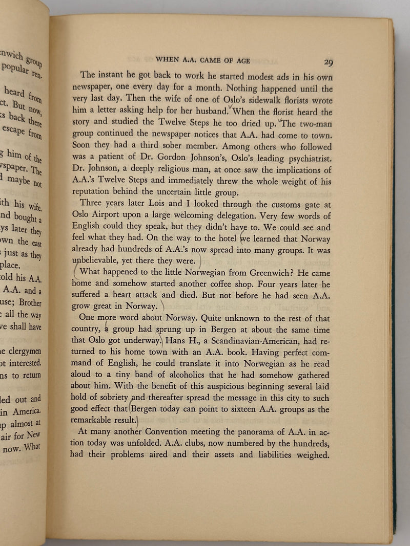 Alcoholics Anonymous Comes of Age — First Edition, First Printing (1957) Harper & Brothers Issue — Original Dust Jacket