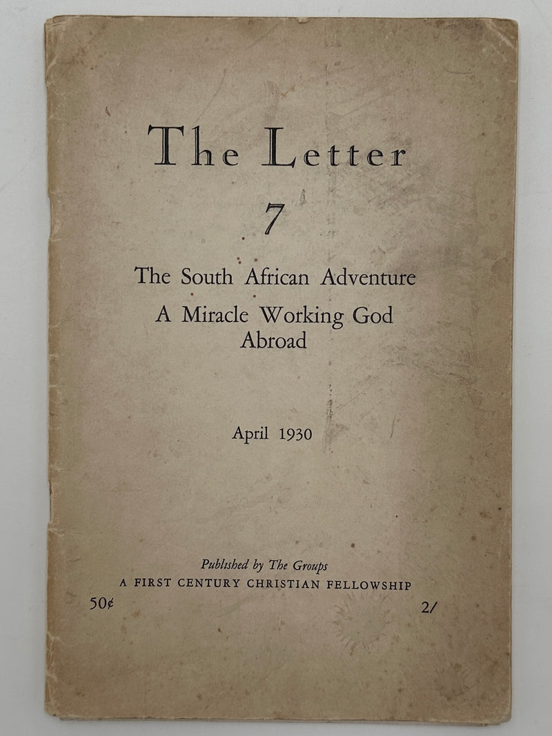 The Letter 7 (April 1930) — “The South African Adventure” | Early Oxford Group