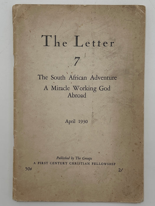 The Letter 7: The South African Adventure - April 1930 - Oxford Group