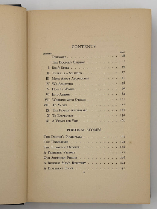 Alcoholics Anonymous First Edition 4th Printing Big Book 1943 - Blue - RDJ