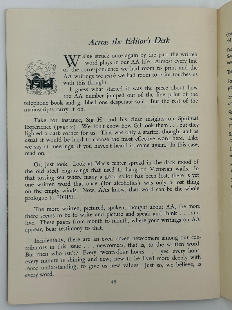 AA Grapevine from April 1955 Recovery Collectibles