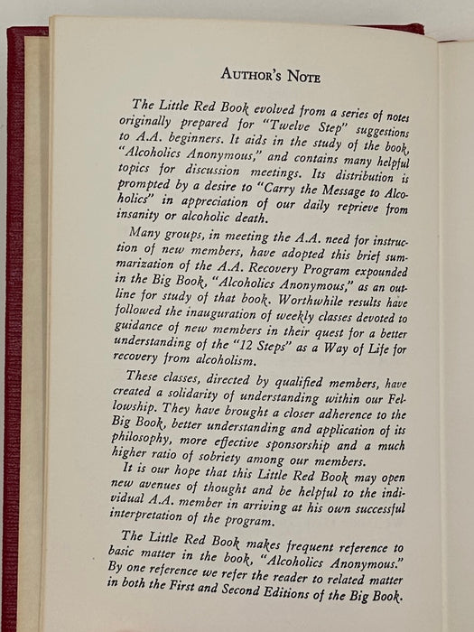 The Little Red Book: An Interpretation Of The Twelve Steps of the Alcoholics Anonymous Program - 17th Printing 1962 - ODJ