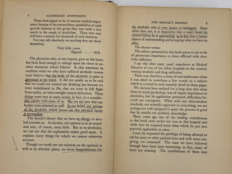 Alcoholics Anonymous First Edition — 7th Printing, January 1945 | Exceptionally Rare Wartime Big Book