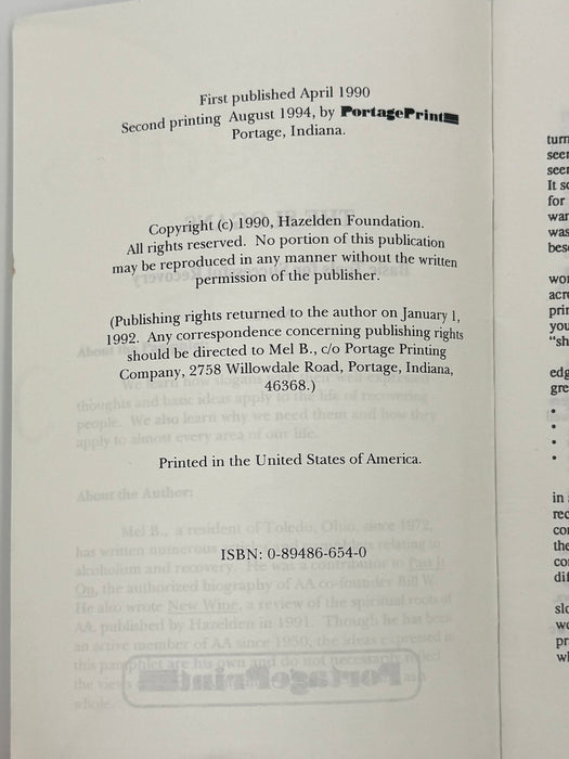 The Slogans: Basic Tools for Successful Recovery by Mel B. - 2nd Printing from 1994