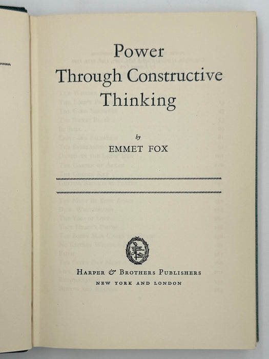 Power Through Constructive Thinking by Emmet Fox
