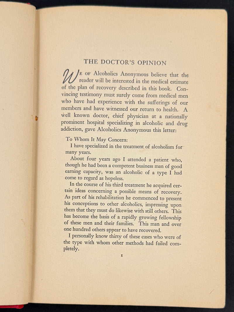 Alcoholics Anonymous — First Edition, First Printing | April 1939