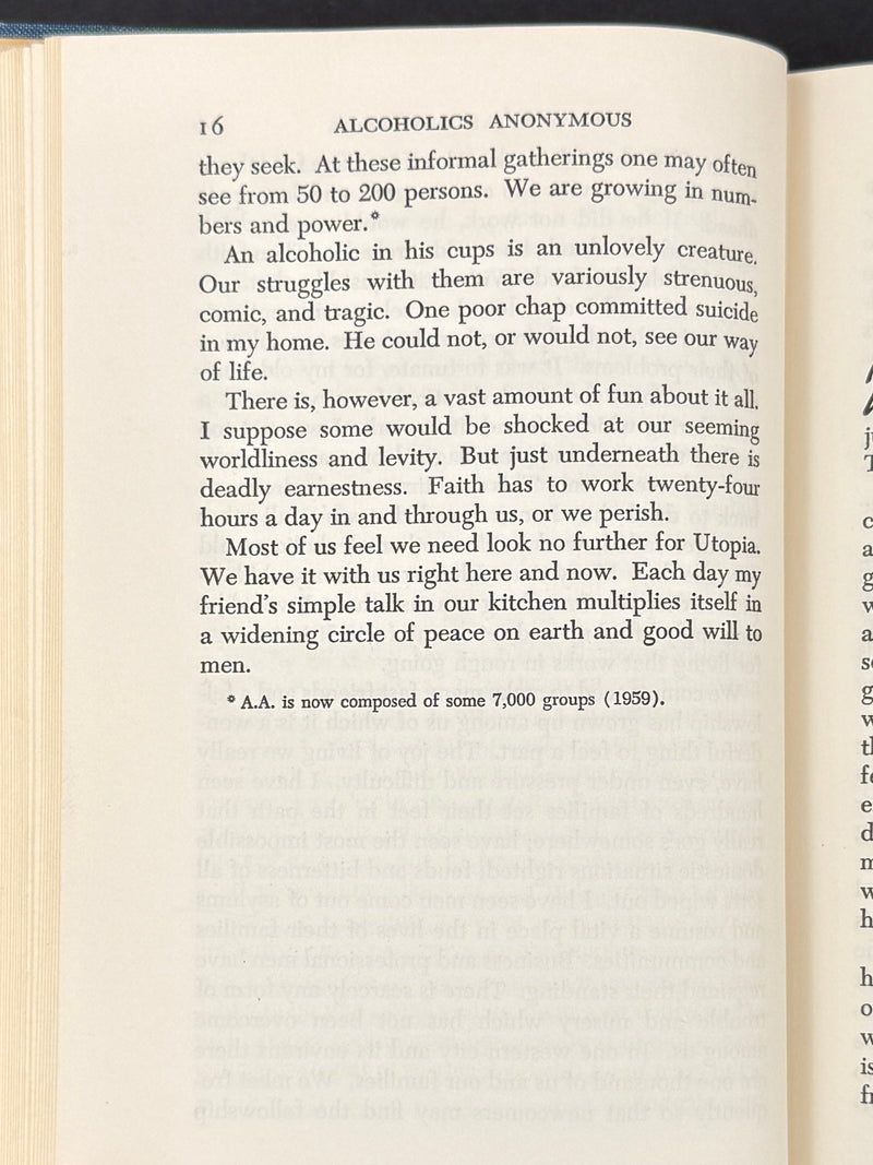 Alcoholics Anonymous — Second Edition, Third Printing (1959) — Reproduction Dust Jacket