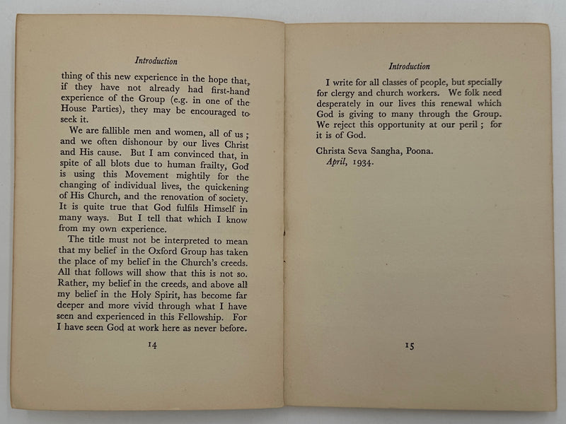 Why I Believe In The Oxford Group by Jack C. Winslow - 1935