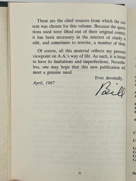 The AA Way Of Life - As Bill Sees It - 3rd Printing from 1970 with ODJ