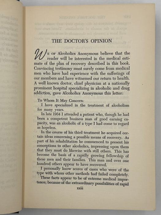 First Issue with Original White Band - Alcoholics Anonymous Second Edition First Printing from 1955 with ODJ