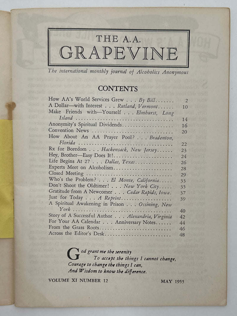 AA Grapevine from May 1955