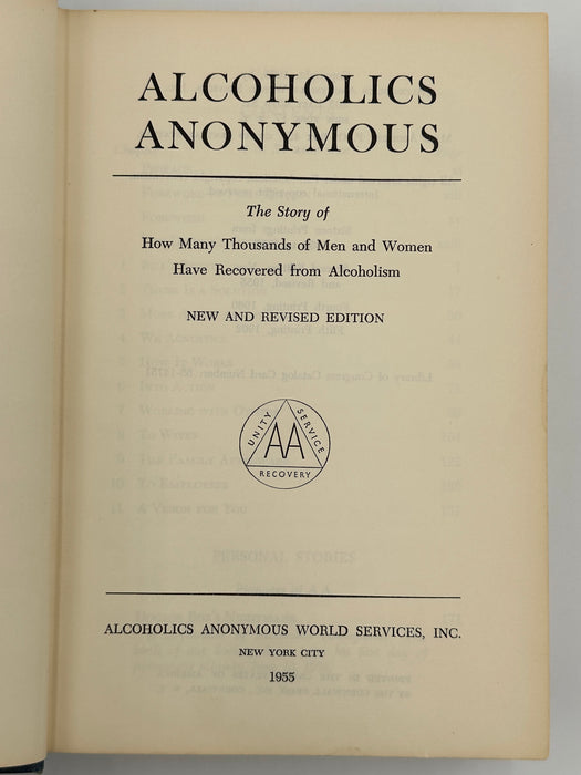 SIGNED by Bill W. - Alcoholics Anonymous Second Edition 5th Printing Recovery Collectibles