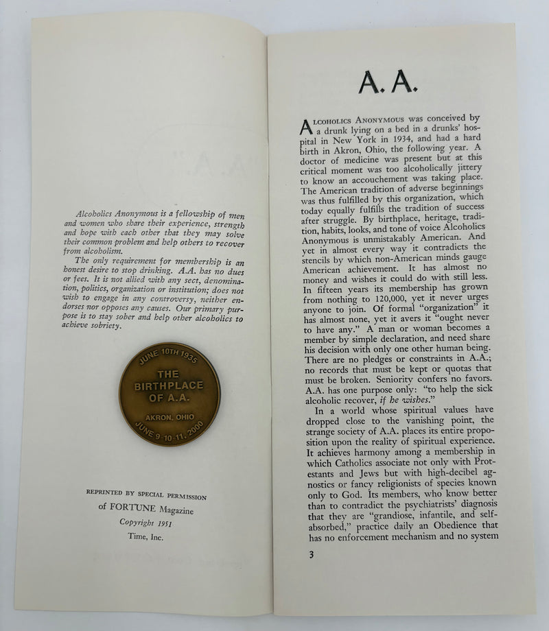Alcoholics Anonymous - A Uniquely American Phenomenon - Pamphlet