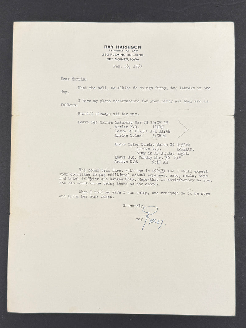 Clancy Got Well — Jay R. Clancy (Judge Ray Harrison) — 1951 First Edition — Signed & Inscribed with 1953 Signed Letter