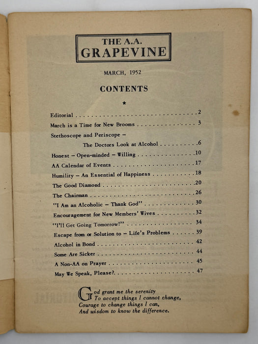 AA Grapevine from March 1952