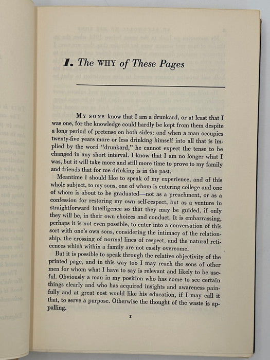 AN ALCOHOLIC to His Sons: AS TOLD To Henry Beetle Hough - First Printing with ODJ