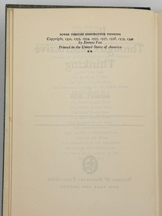 Power Through Constructive Thinking by Emmet Fox