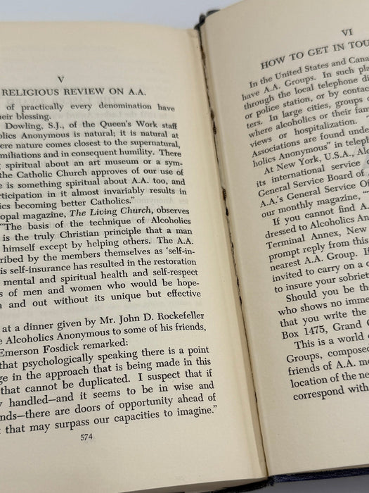 Alcoholics Anonymous Second Edition First Printing from 1955 - RDJ Recovery Collectibles