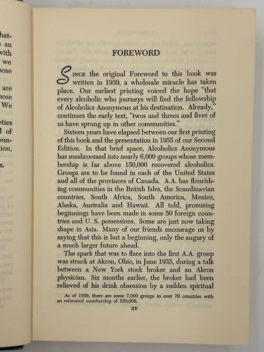 Alcoholics Anonymous Second Edition 3rd Printing with RDJ