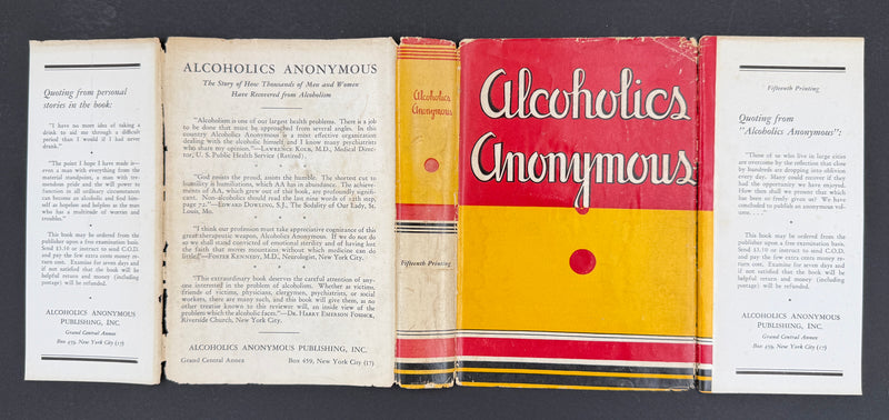 Alcoholics Anonymous Big Book — First Edition, Fifteenth Printing — January 1954 — Original Dust Jacket
