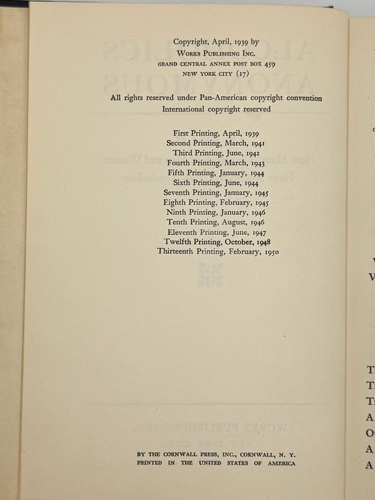 Alcoholics Anonymous — First Edition, Thirteenth Printing (February 1950) With Original Dust Jacket