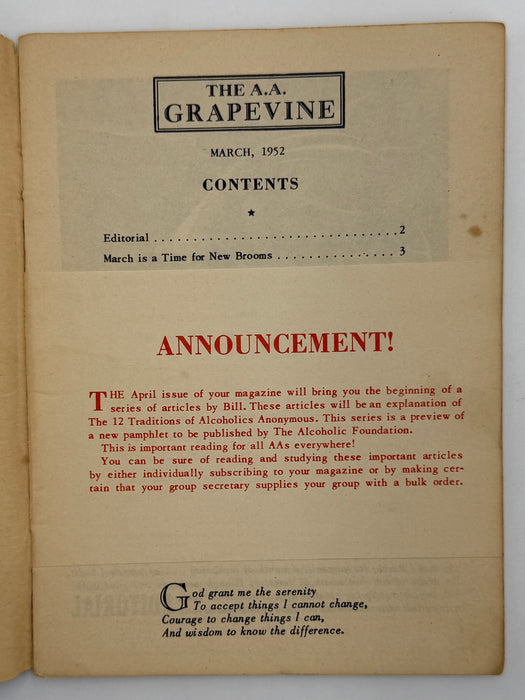 AA Grapevine from March 1952