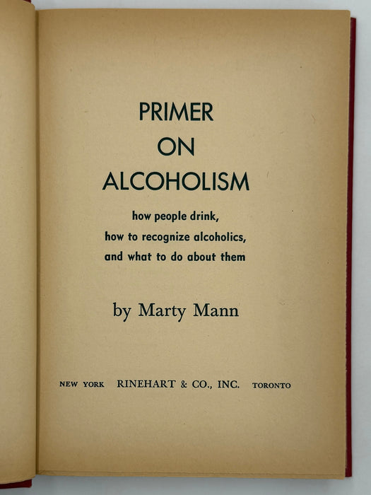 Primer On Alcoholism by Marty Mann - Fifth Printing - ODJ