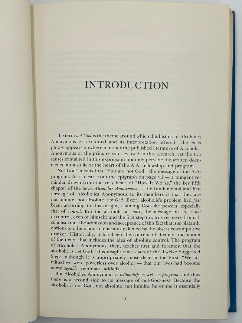 Not-God: A History of Alcoholics Anonymous by Ernest Kurtz - First Printing from 1979