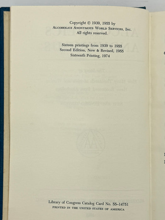 Alcoholics Anonymous Second Edition 16th Printing from 1974 - ODJ