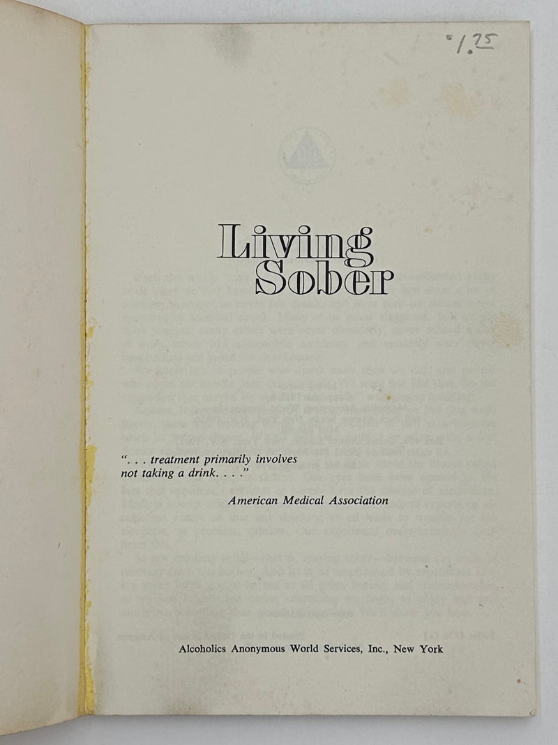 Living Sober - Second Printing from 1976