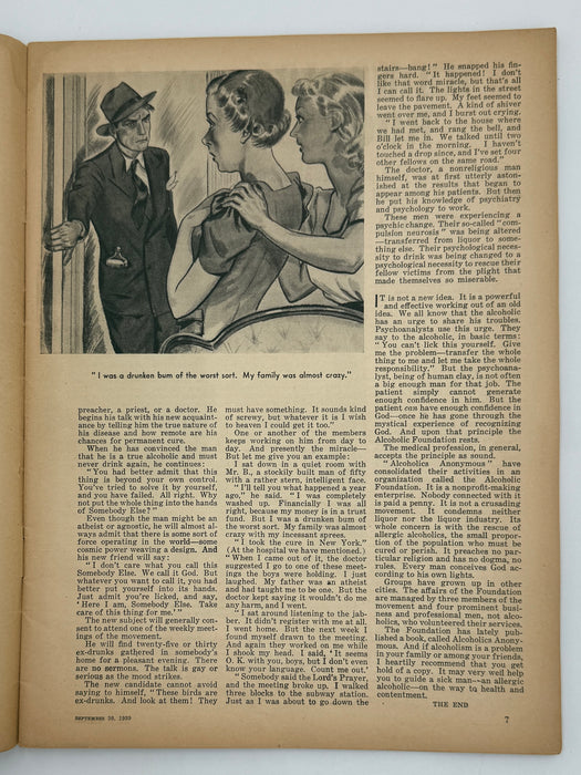 Liberty Magazine from September 1939 - Alcoholics and God article by Morris Markey