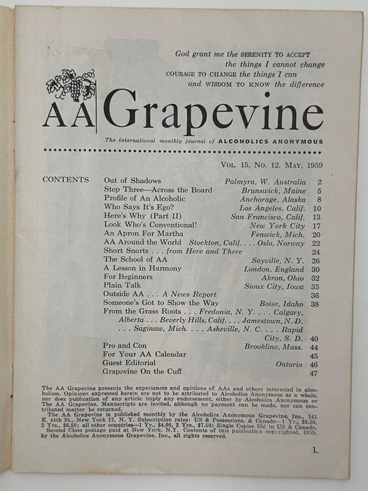 AA Grapevine from May 1959