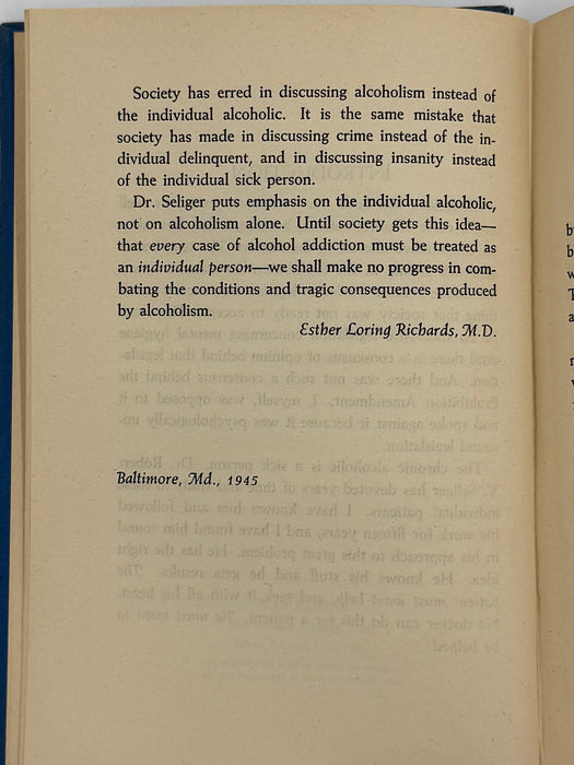 Alcoholics Are Sick People by Robert V. Seliger, M.D.