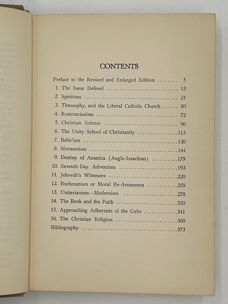The Chaos of Cults: A Study in Present-Day Isms by Jan Karel Van Baalen Recovery Collectibles