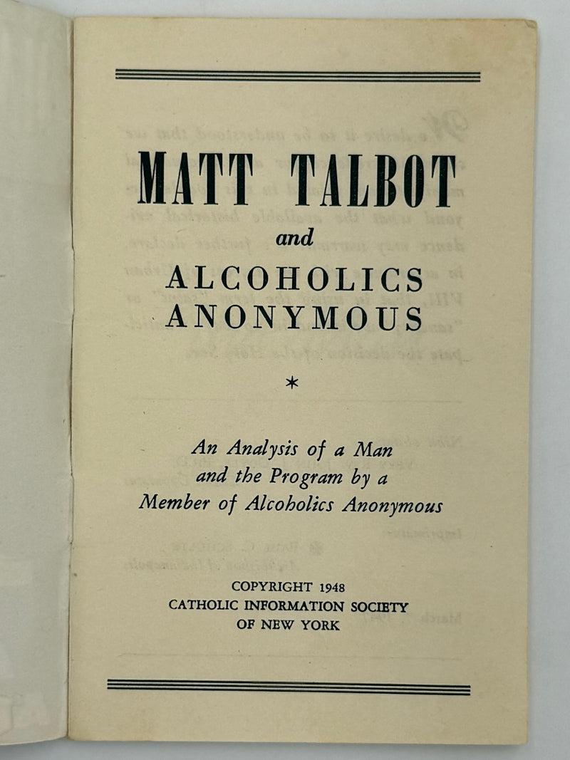 Matt Talbot and Alcoholics Anonymous